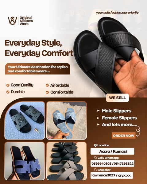 slide sandals, slippers, slip on sandals, flat sandals, open toe shoes, casual sandals, brand awareness, bestseller push, lifestyle, modern typography, trustworthy, bold, brown, black, neutral